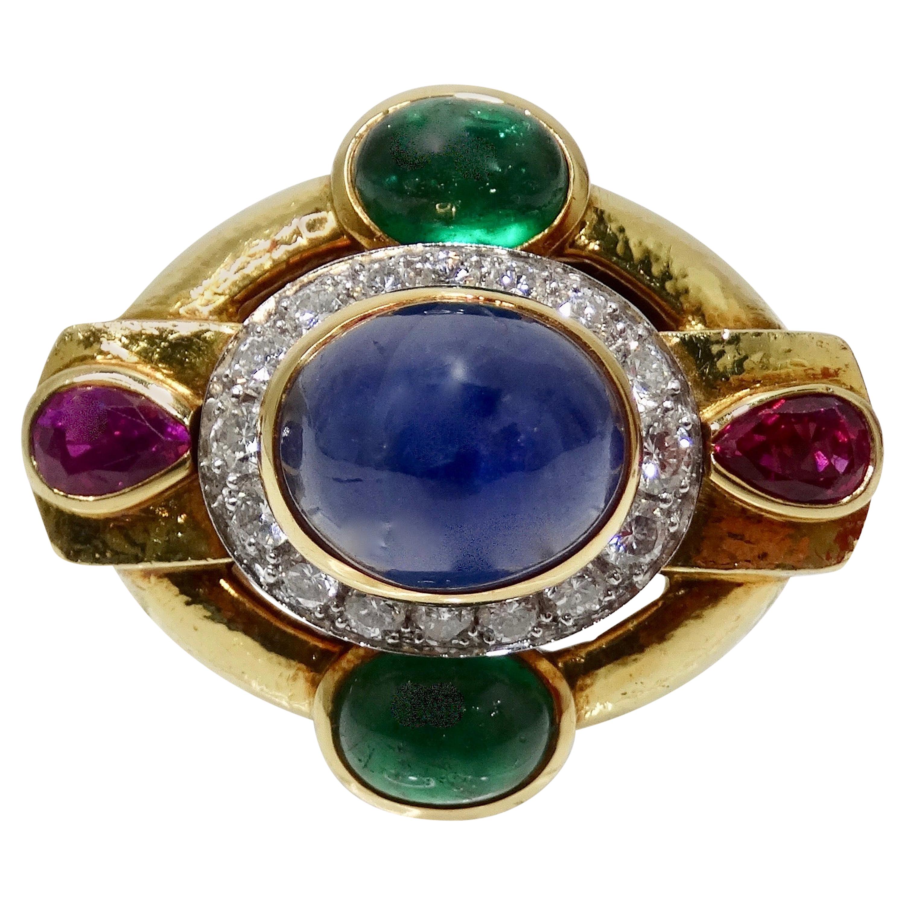 David Webb Sapphire Ring  For Sale
