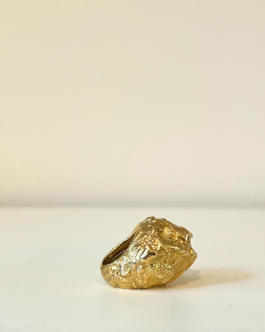 David Webb 18K Gold Textured Nugget Ring c. 1970 For Sale 1