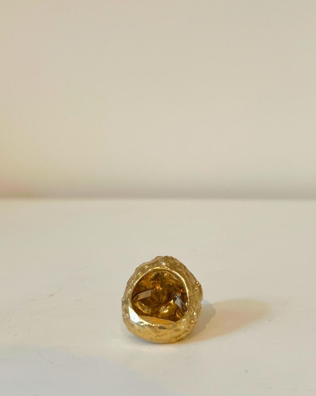 David Webb 18K Gold Textured Nugget Ring c. 1970 For Sale 2