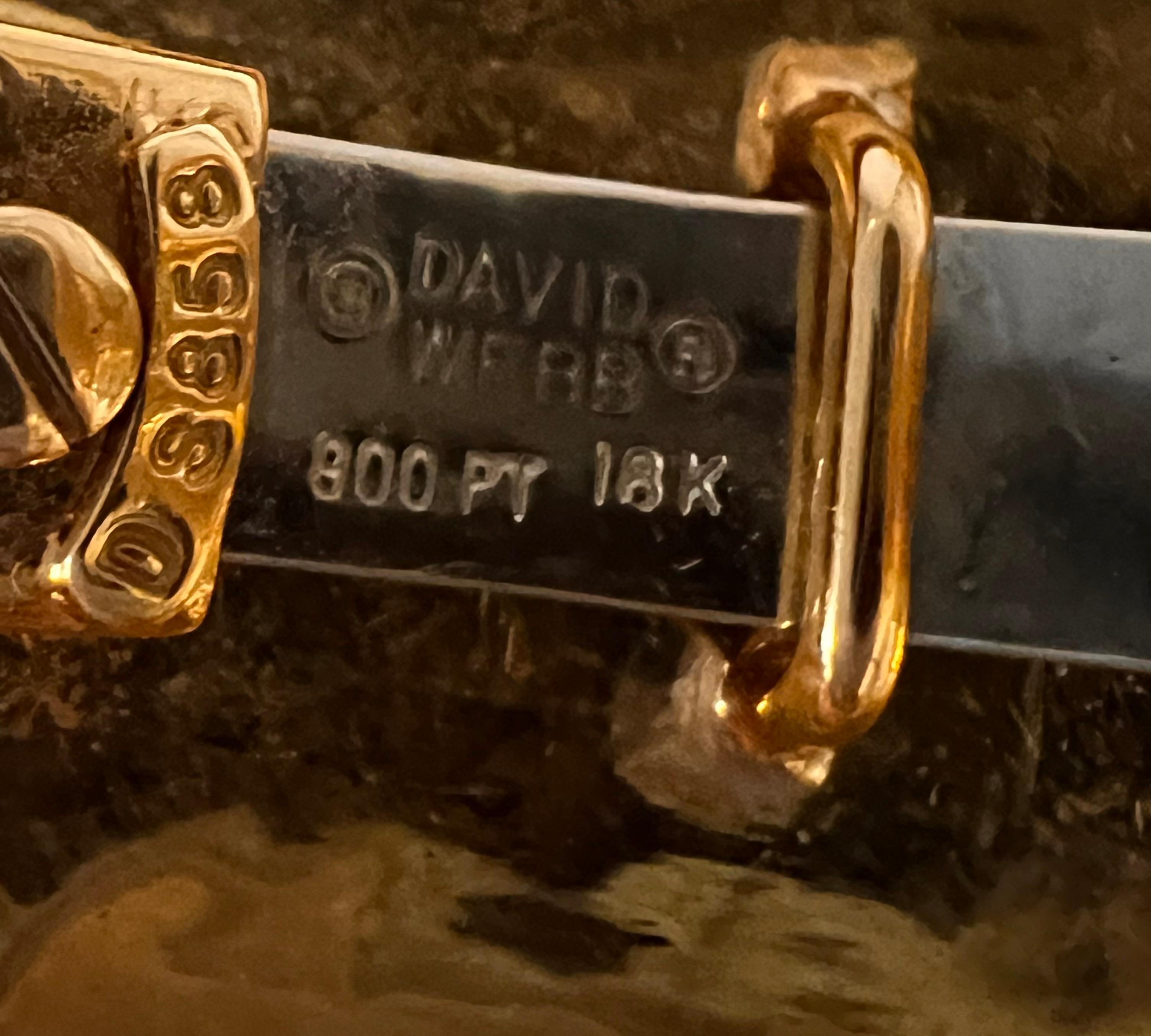 David Webb 18k Gold Türkis Diamant Emaille Bastille Manschette für Damen oder Herren im Angebot