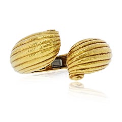 David Webb 18k gehämmert Violine Scroll Cuff Scharnier-Armband
