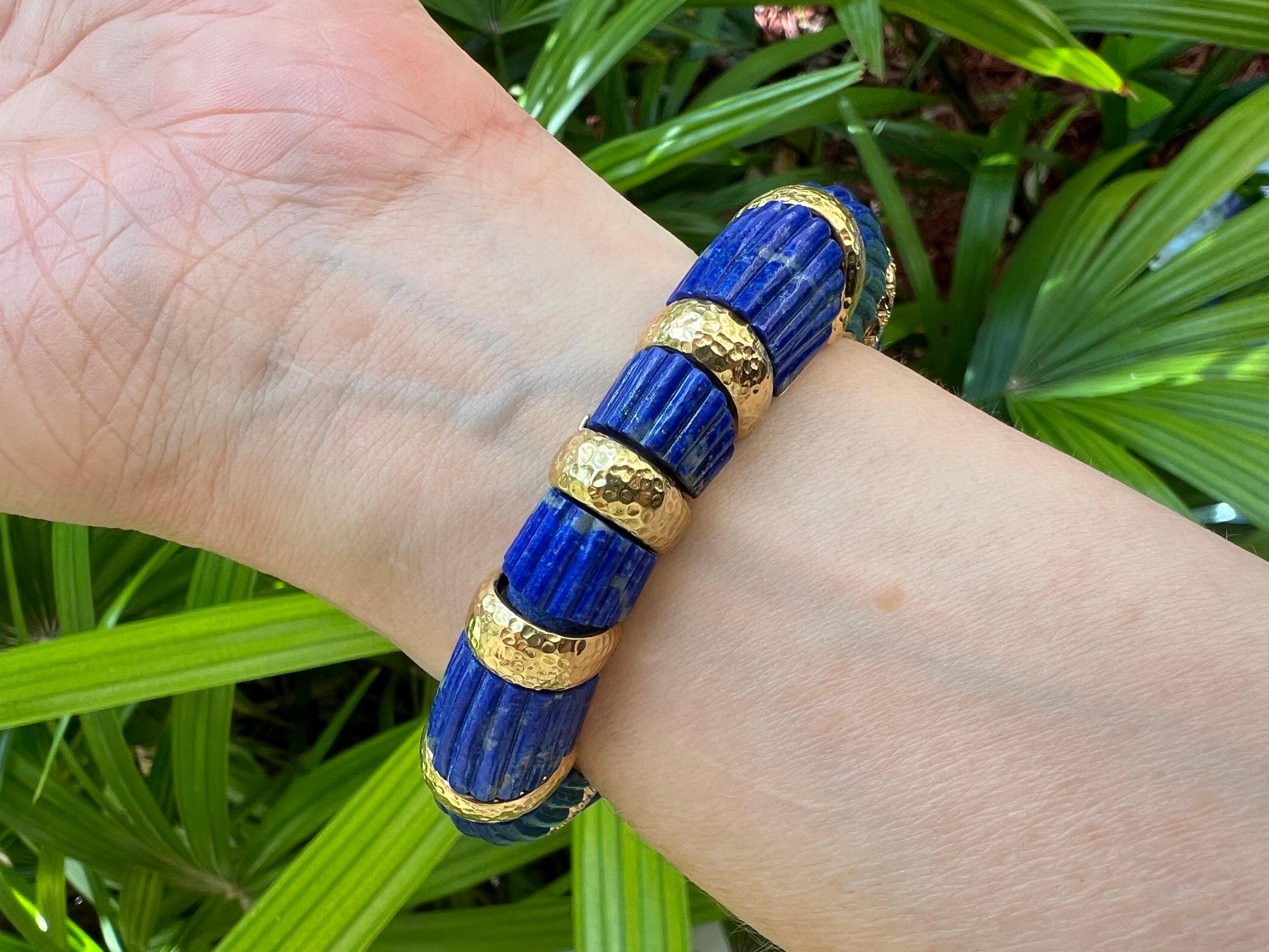 Chimera-Armband von David Webb, Lapislazuli Smaragd Diamant im Angebot 5
