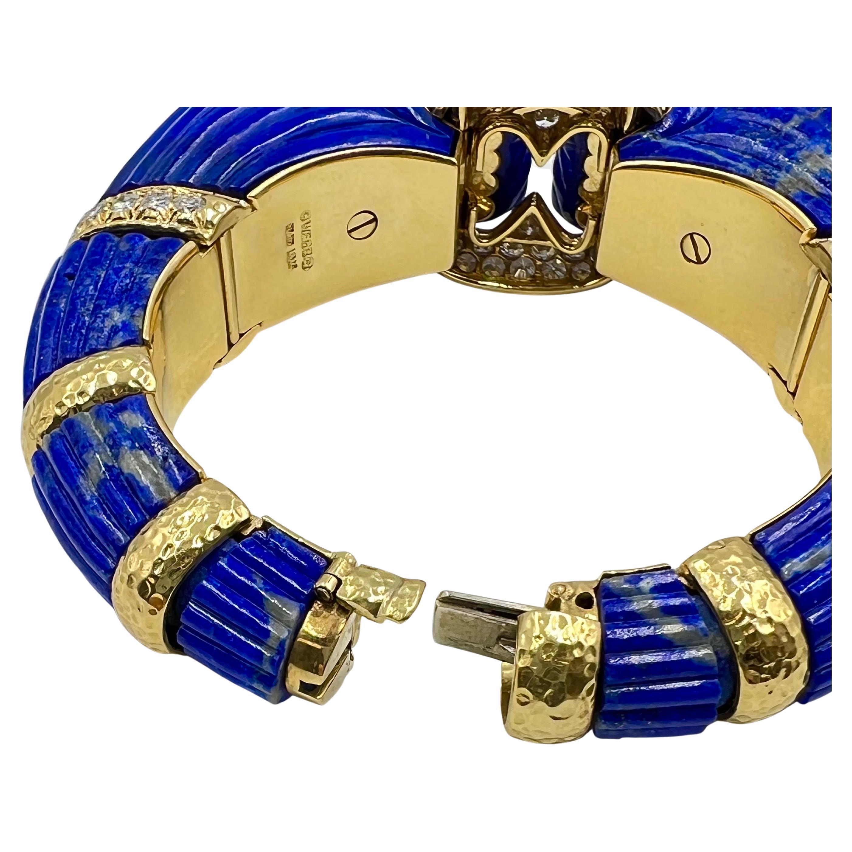Chimera-Armband von David Webb, Lapislazuli Smaragd Diamant für Damen oder Herren im Angebot