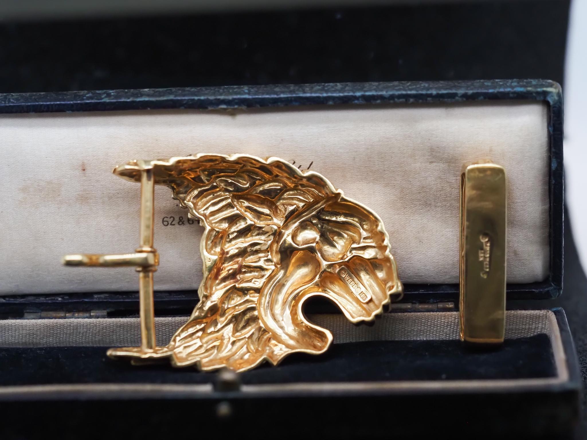 David Webb, boucle de ceinture lion en or jaune 18 carats en vente 1