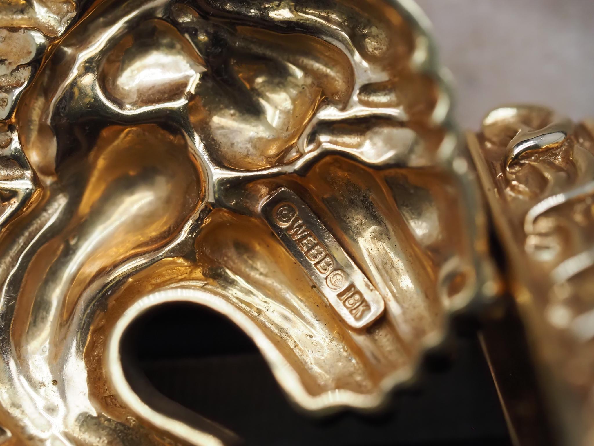 David Webb, boucle de ceinture lion en or jaune 18 carats en vente 2