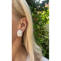 David Webb oro 18k platino smalto bianco cupola di diamanti