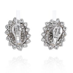 Boucles d'oreilles en or blanc 18K avec diamants en grappe David Webb