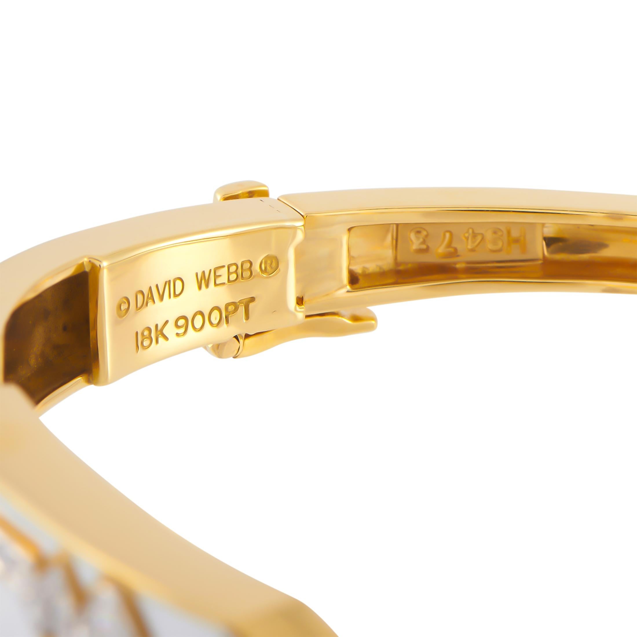 David Webb Armband aus 18 Karat Gelbgold mit 0,26 Karat Diamanten und Emaille im Zustand „Hervorragend“ in Southampton, PA