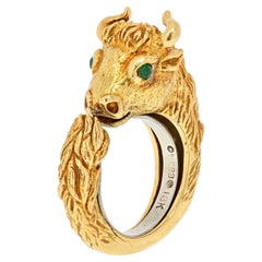 David Webb 18K Yellow Gold 1970's Vintage Bull Ring