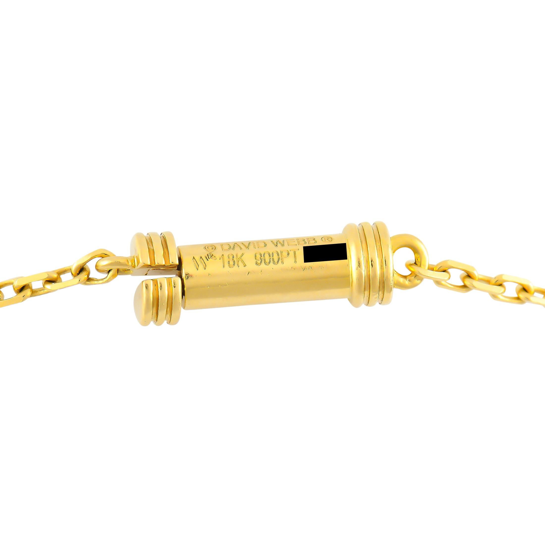 Round Cut David Webb 18K Yellow Gold 2.0ct Diamond Star Necklace For Sale