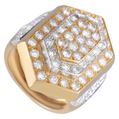 David Webb Bague en or jaune 18 carats avec un diamant de 3::00 ct