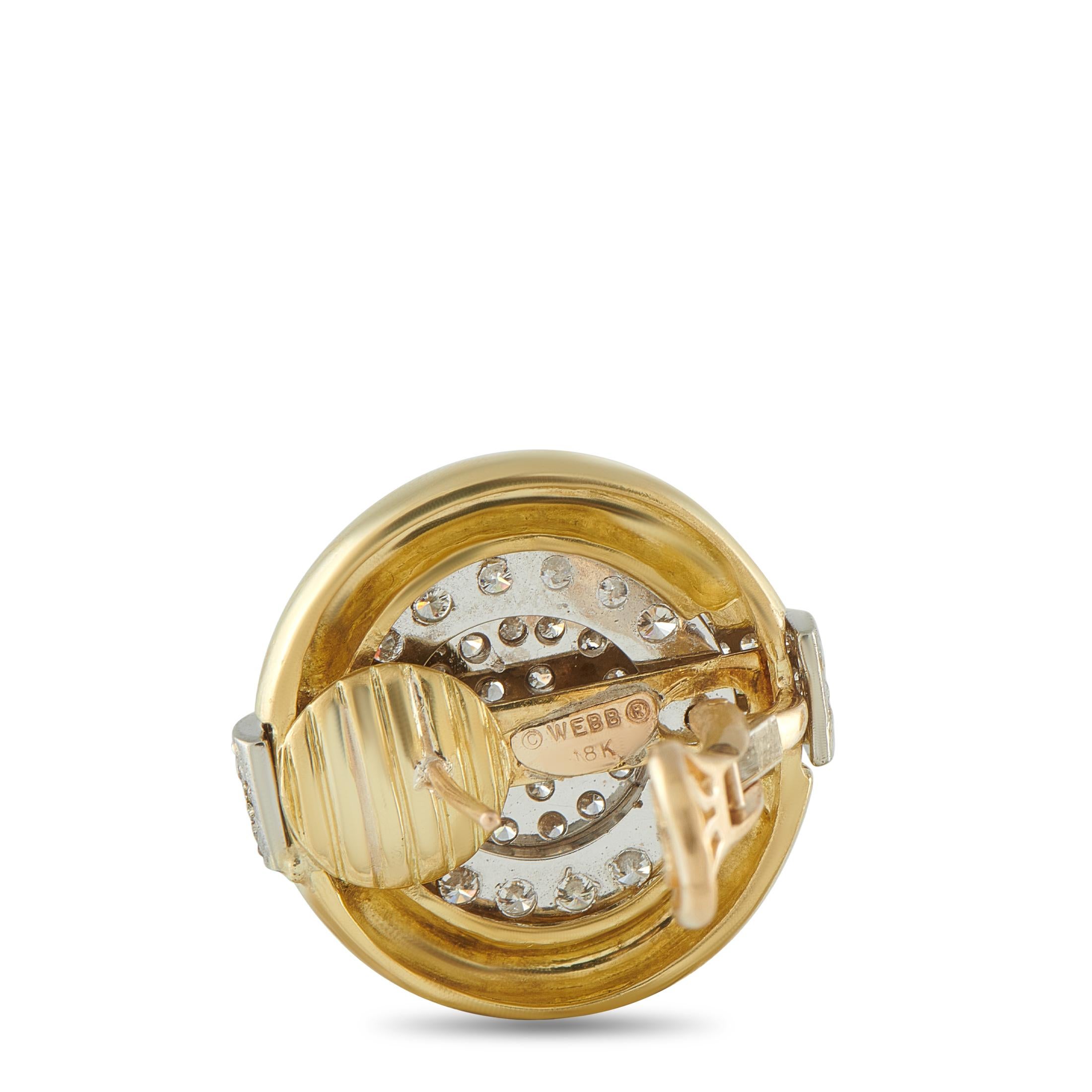 David Webb 18K Yellow Gold 3.80ct Diamond Earrings DV06-102825 (Rundschliff) im Angebot