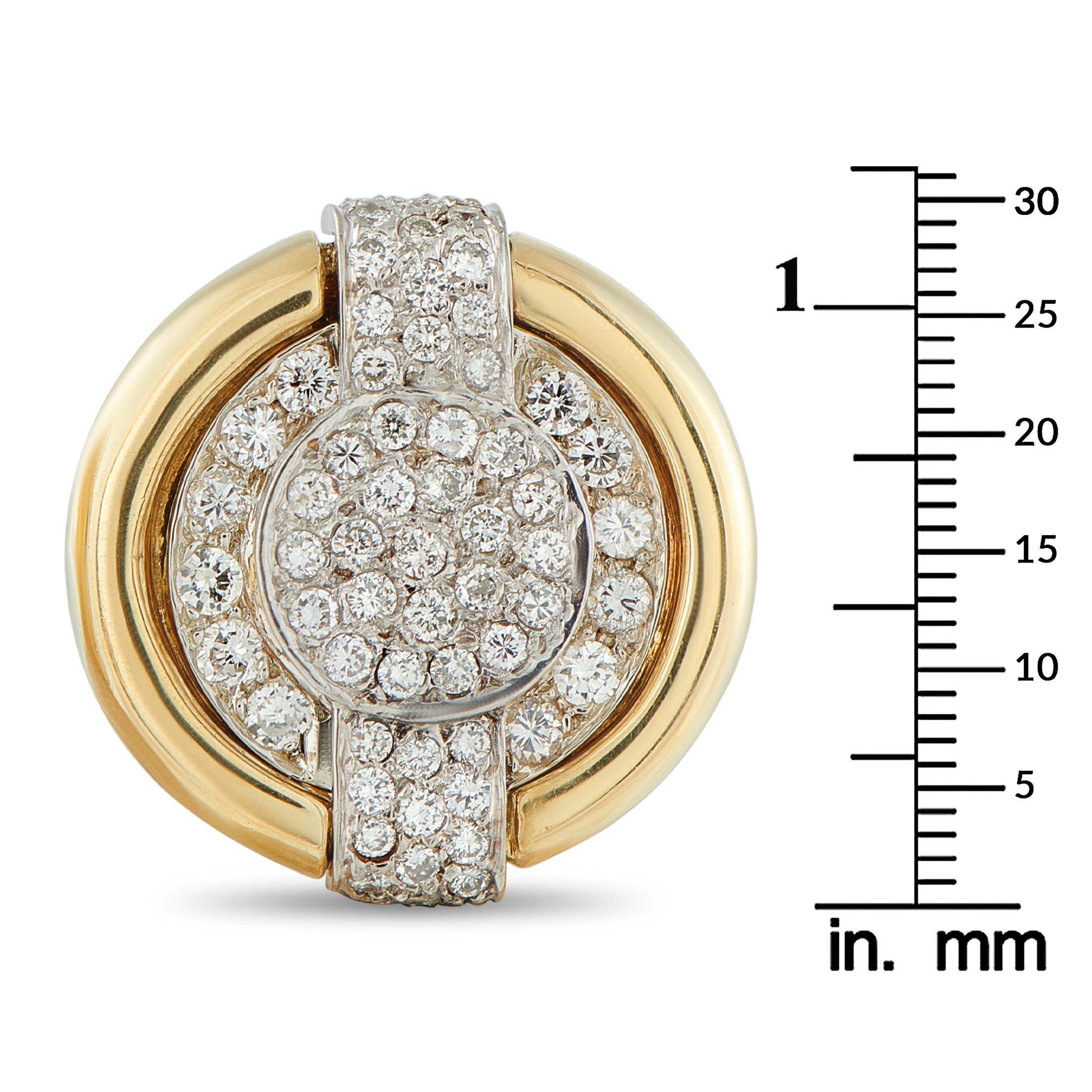 David Webb 18K Yellow Gold 3.80ct Diamond Earrings DV06-102825 im Zustand „Hervorragend“ im Angebot in Southampton, PA