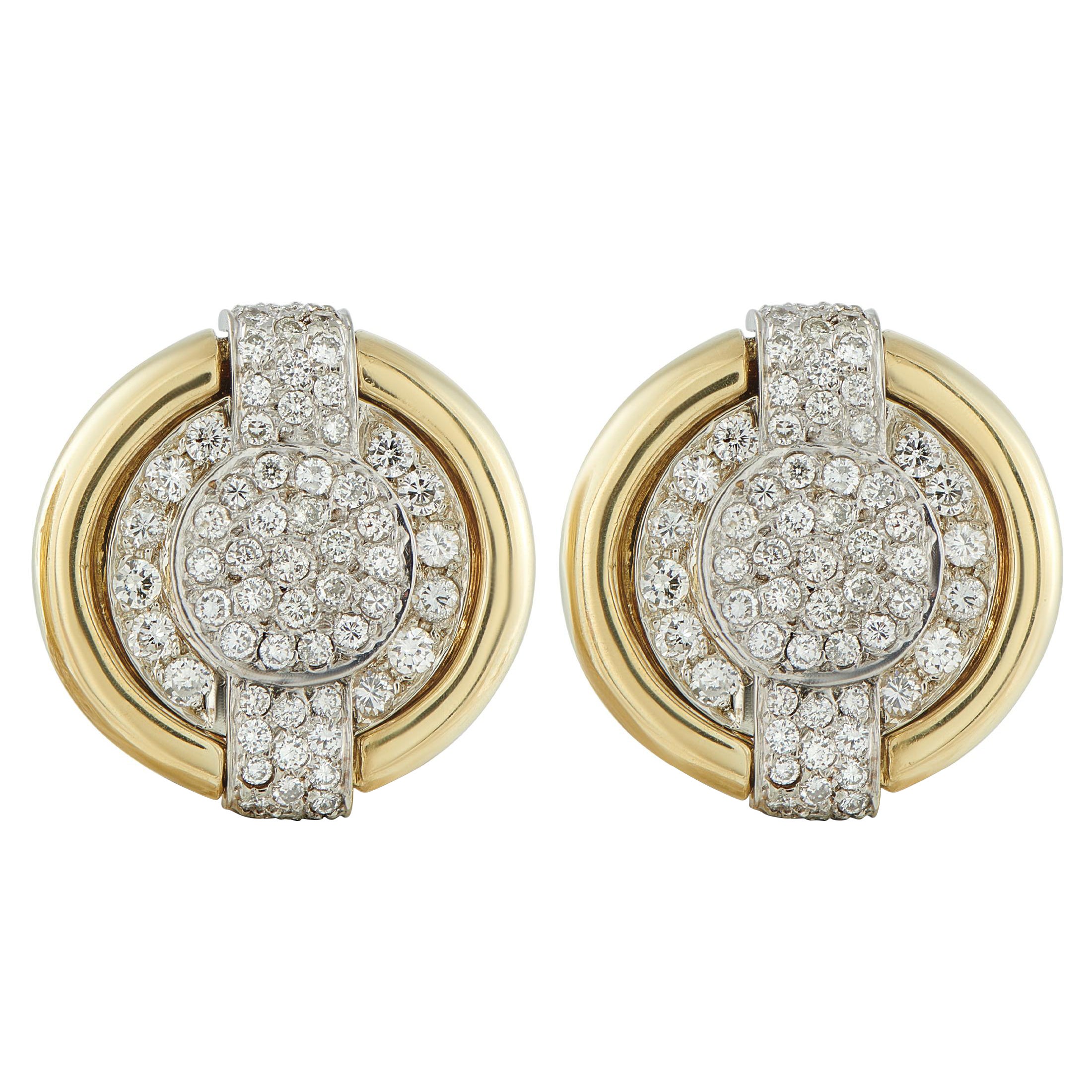 David Webb 18K Yellow Gold 3.80ct Diamond Earrings DV06-102825