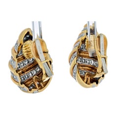 David Webb, orecchini a goccia in oro giallo 18 carati con diamante da 7 carati