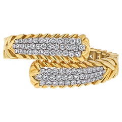 David Webb, bracelet croisé en or jaune 18 carats avec 8,00 carats de diamants ronds