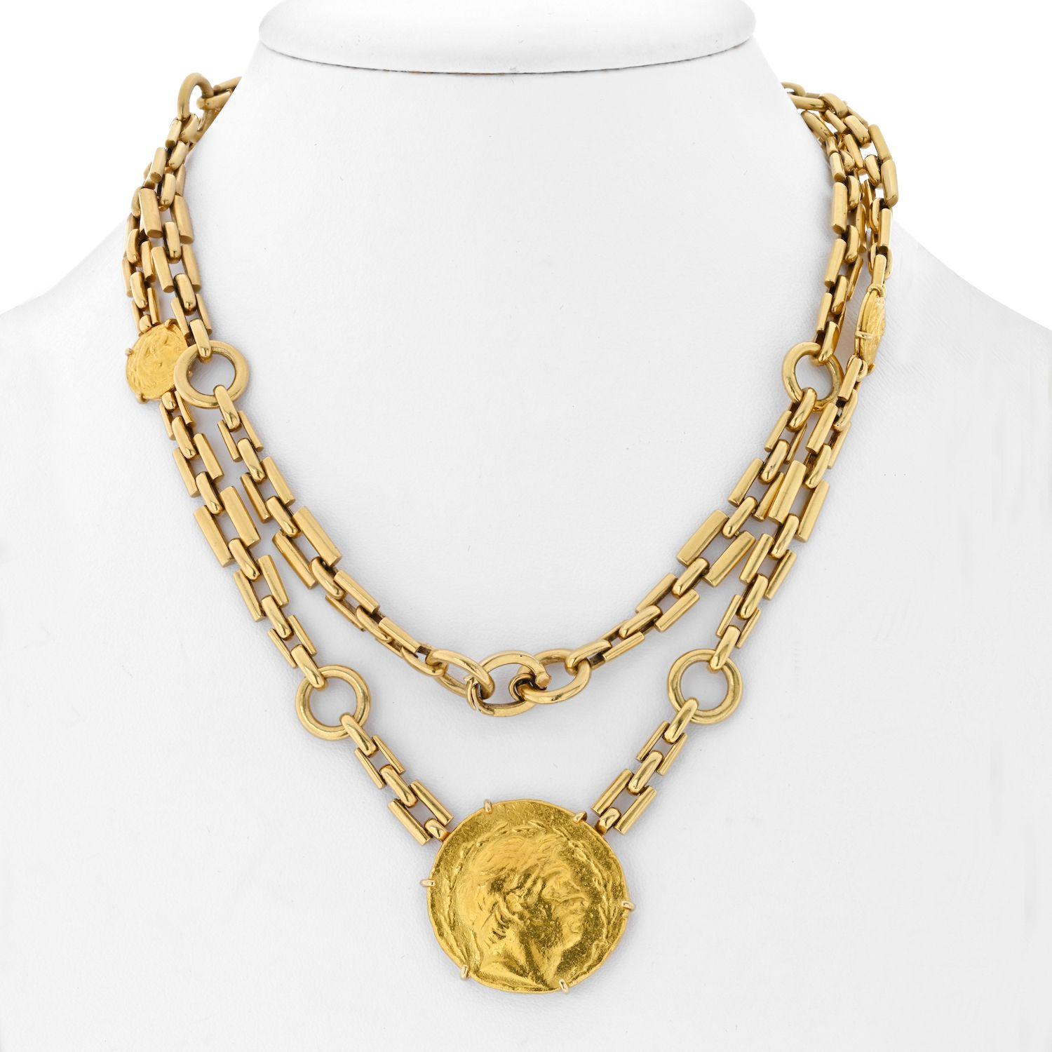 gold necklace with small coins