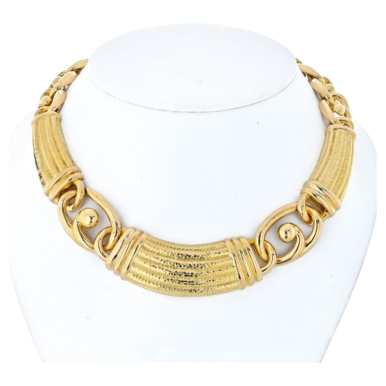 David b 18K Yellow Gold Ancient World Collar Necklace at 1stDibs