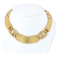 David Webb: 18 Karat Gelbgold Halskette mit antikem Welt-Kragen