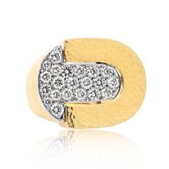 David Webb 18K Yellow Gold And Diamond Cocktail Ring