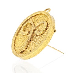 David Webb 18k Yellow Gold Aries Zodiac Pendant