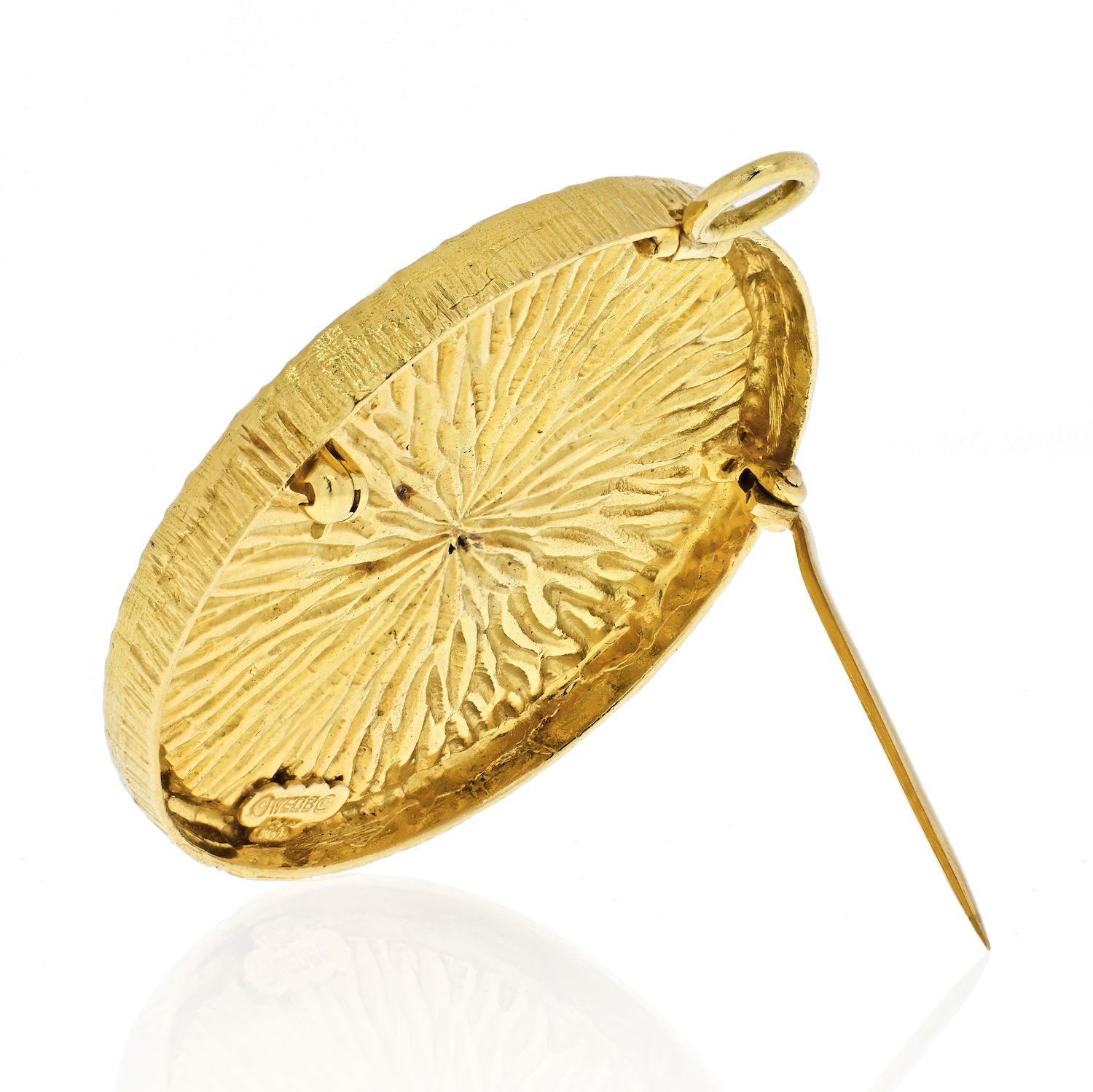 David Webb 18k Yellow Gold Aries Zodiac Pendant In Excellent Condition In New York, NY