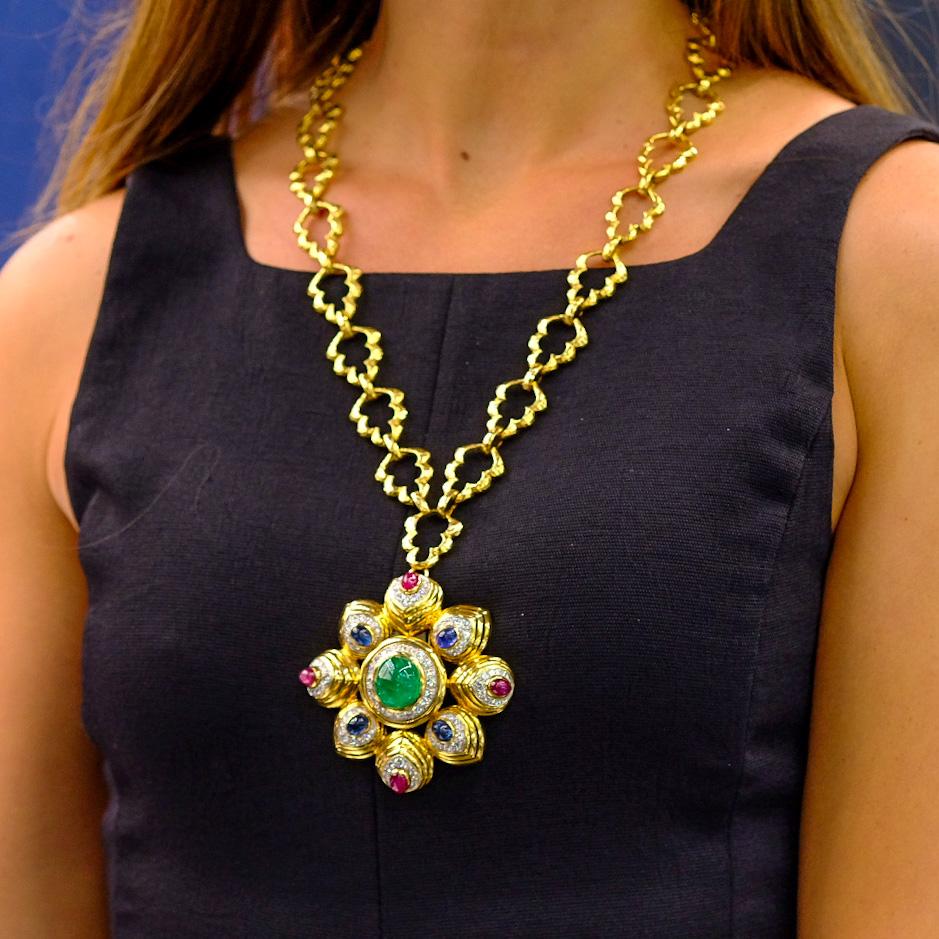 Collar de cadena de eslabones articulados David Webb de oro amarillo de 18 quilates 1