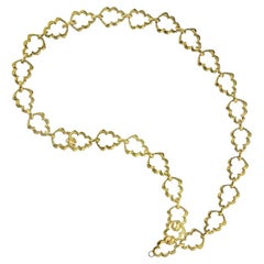 David Webb 18K Yellow Gold Articulated 28 Inches Link Chain Necklace