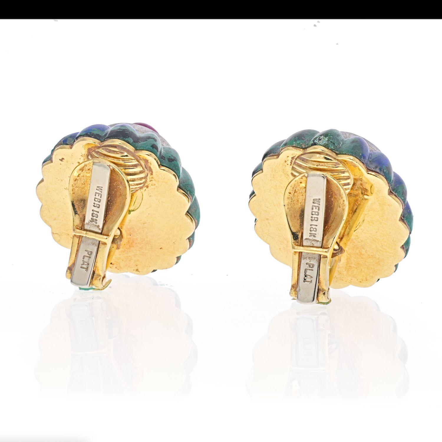 azurite malachite earrings