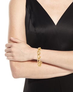 David Webb 18 Karat Yellow Gold Bent Nail Link Bracelet