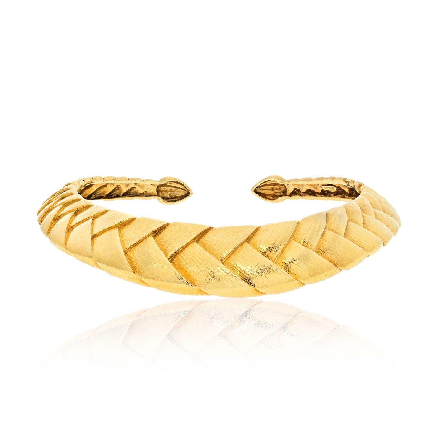 Collier tressé en or jaune 18K de David Webb en vente 1