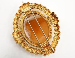 David Webb 18k Yellow Gold Cameo Pendant Brooch