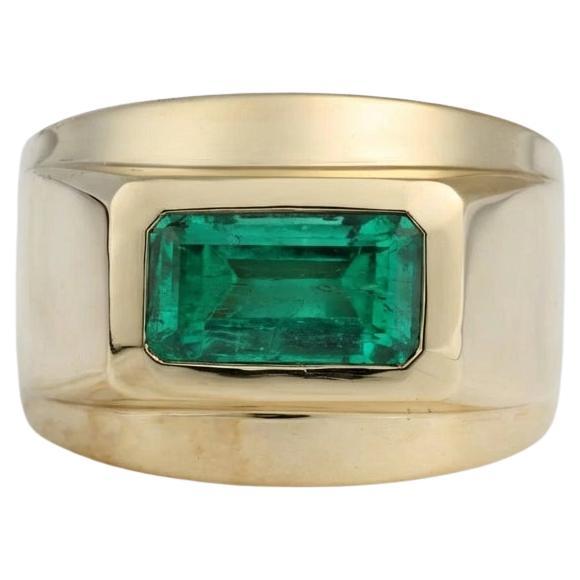 David Webb or jaune 18K bague émeraude colombienne 2.40 carats