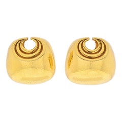David Webb 18k Yellow Gold Crescent Earrings