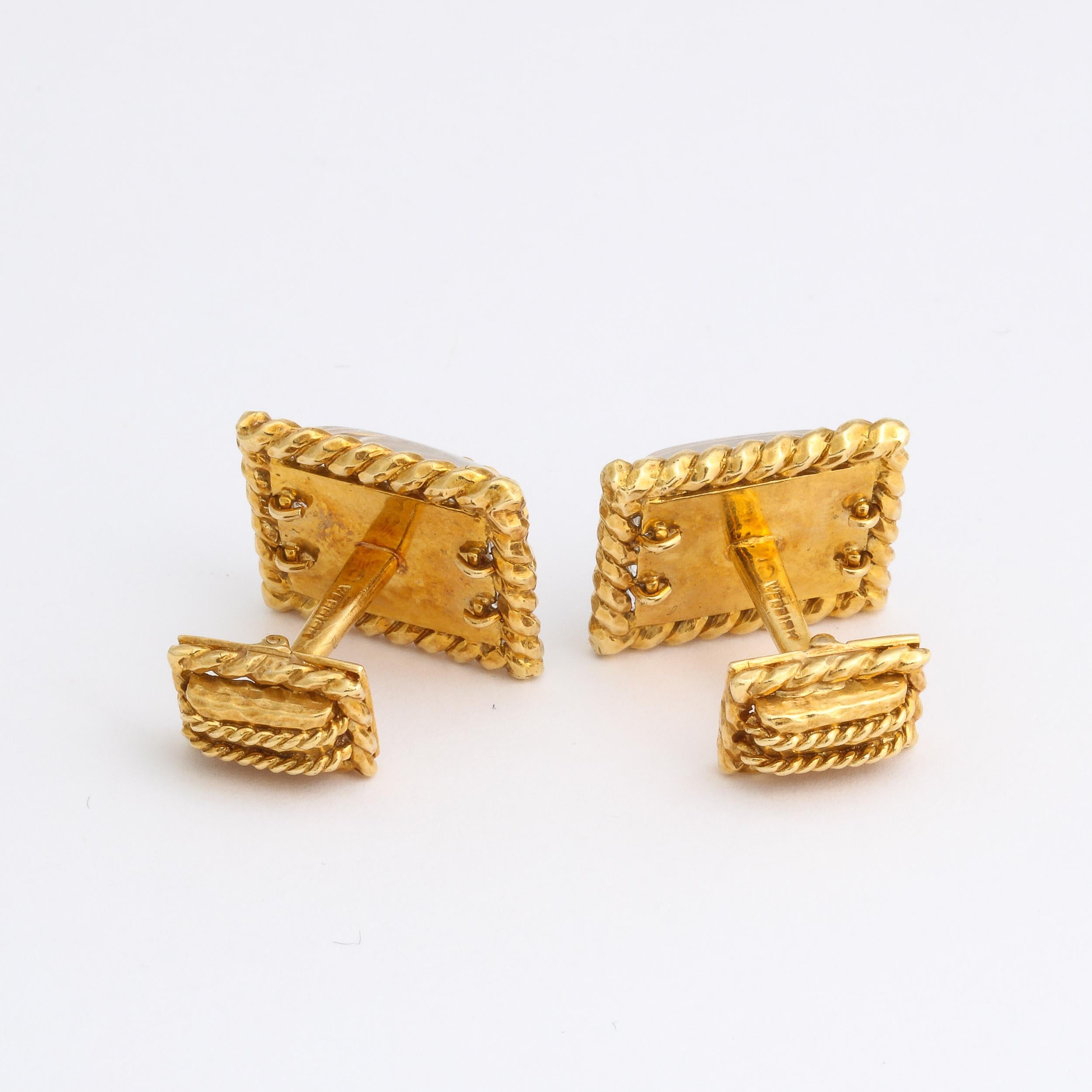 David Webb  18k Yellow Gold & Crystal  6 Piece Cufflink and Stud Set  For Sale 7