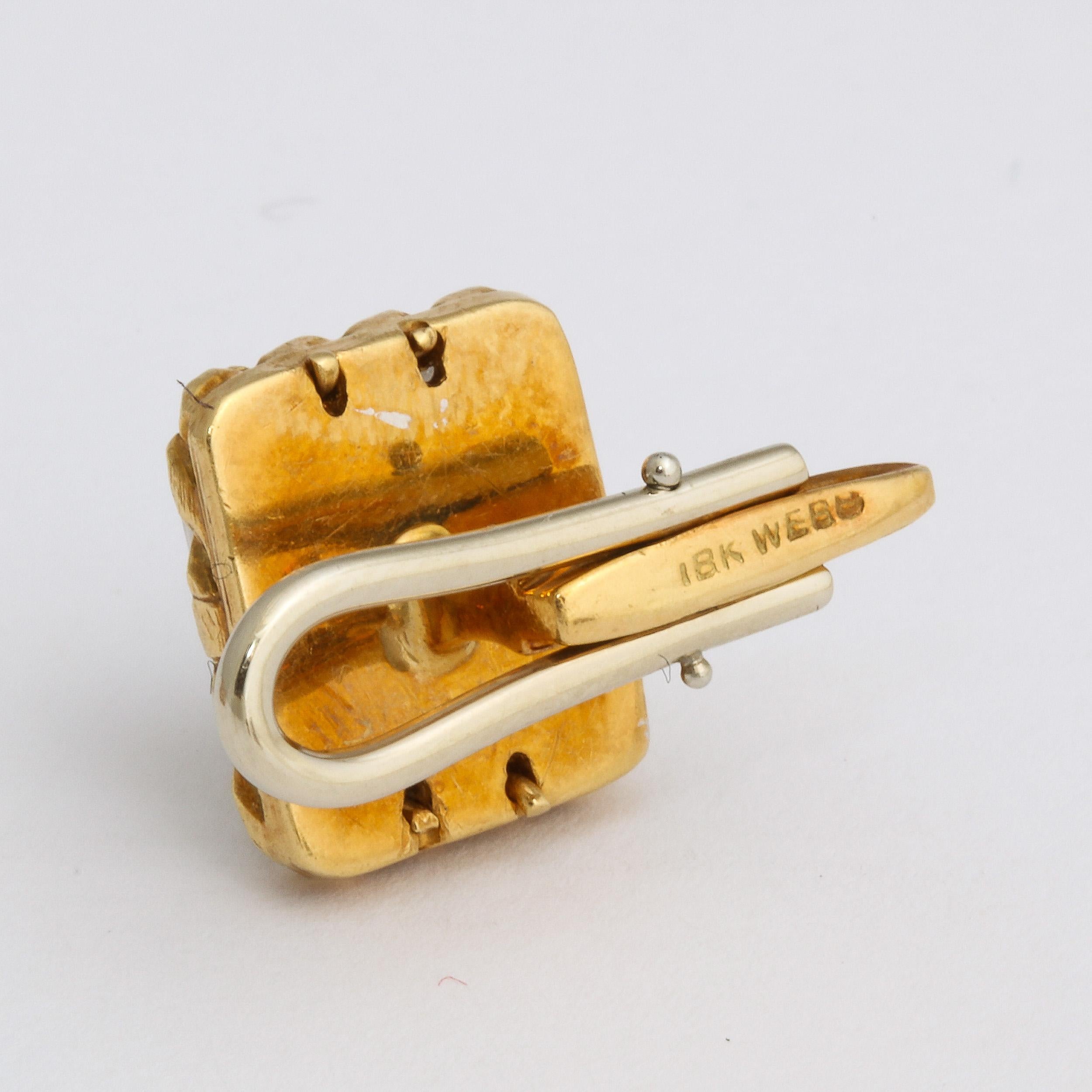 David Webb  18k Yellow Gold & Crystal  6 Piece Cufflink and Stud Set  For Sale 10