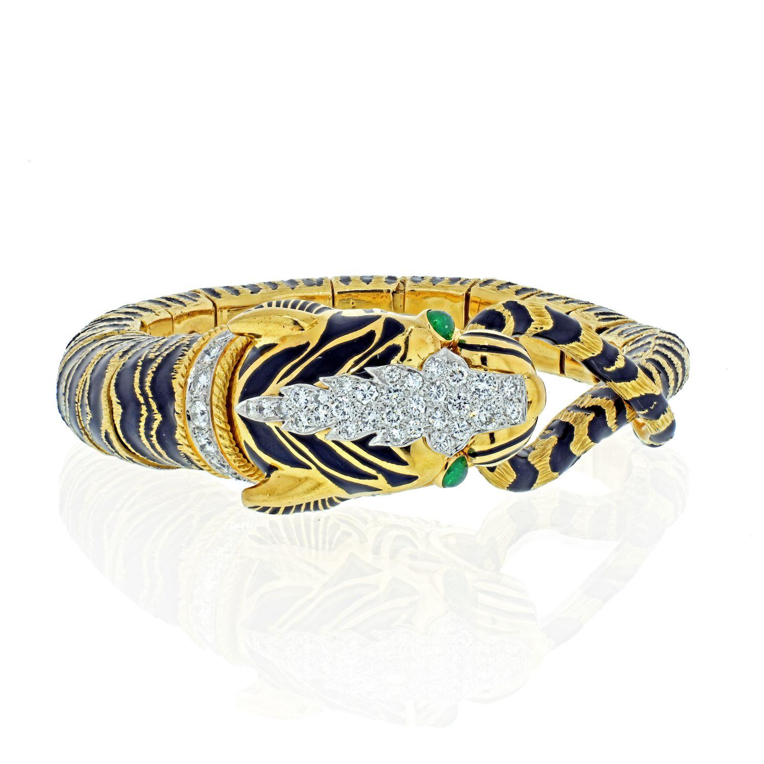 tiger head bracelet gold