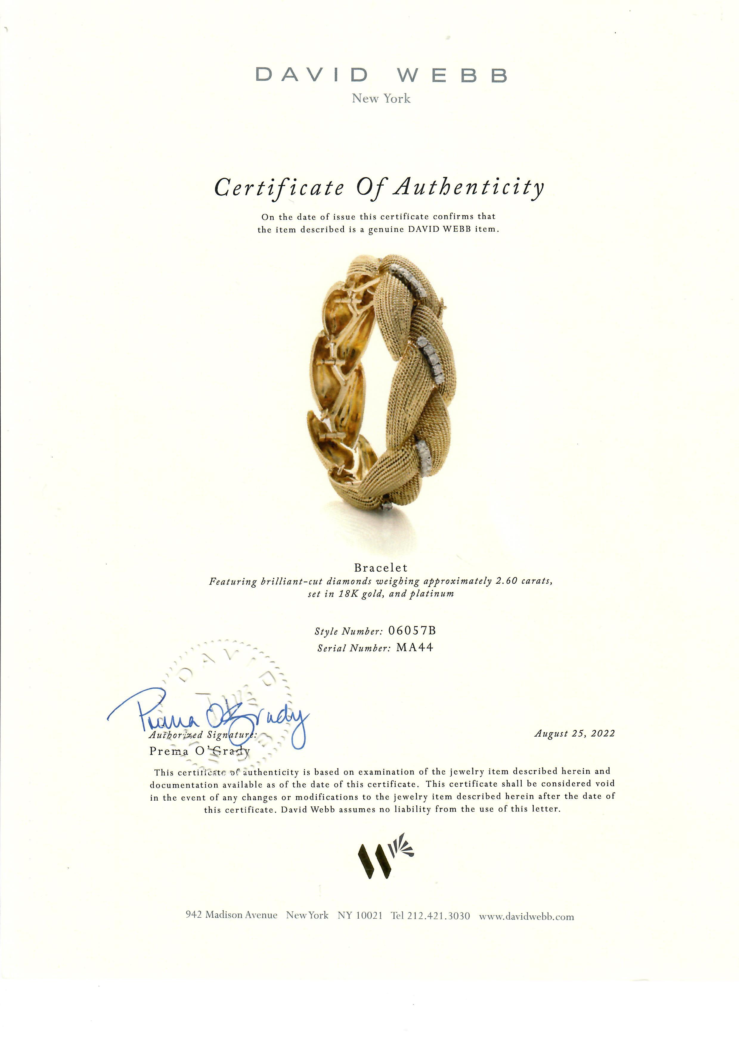 18 Karat Gelbgold Diamant-Armband von David Webb 2