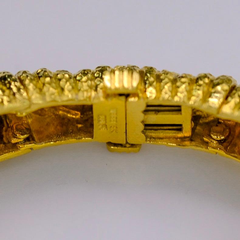 David Webb 18K Yellow Gold Diamond, Emerald Elephant Bracelet 3
