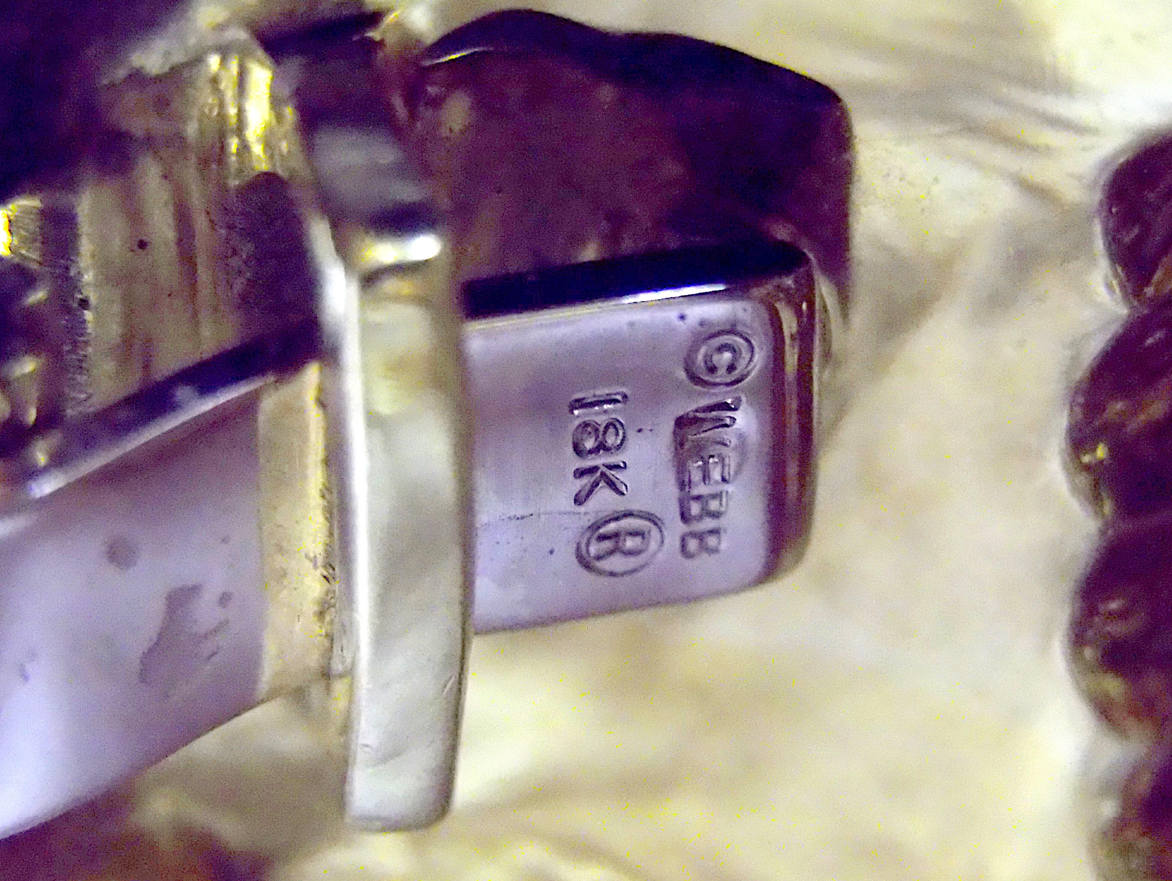 David Webb 18K Gelbgold Diamant Smaragd Repoussé Frosch Manschette 4