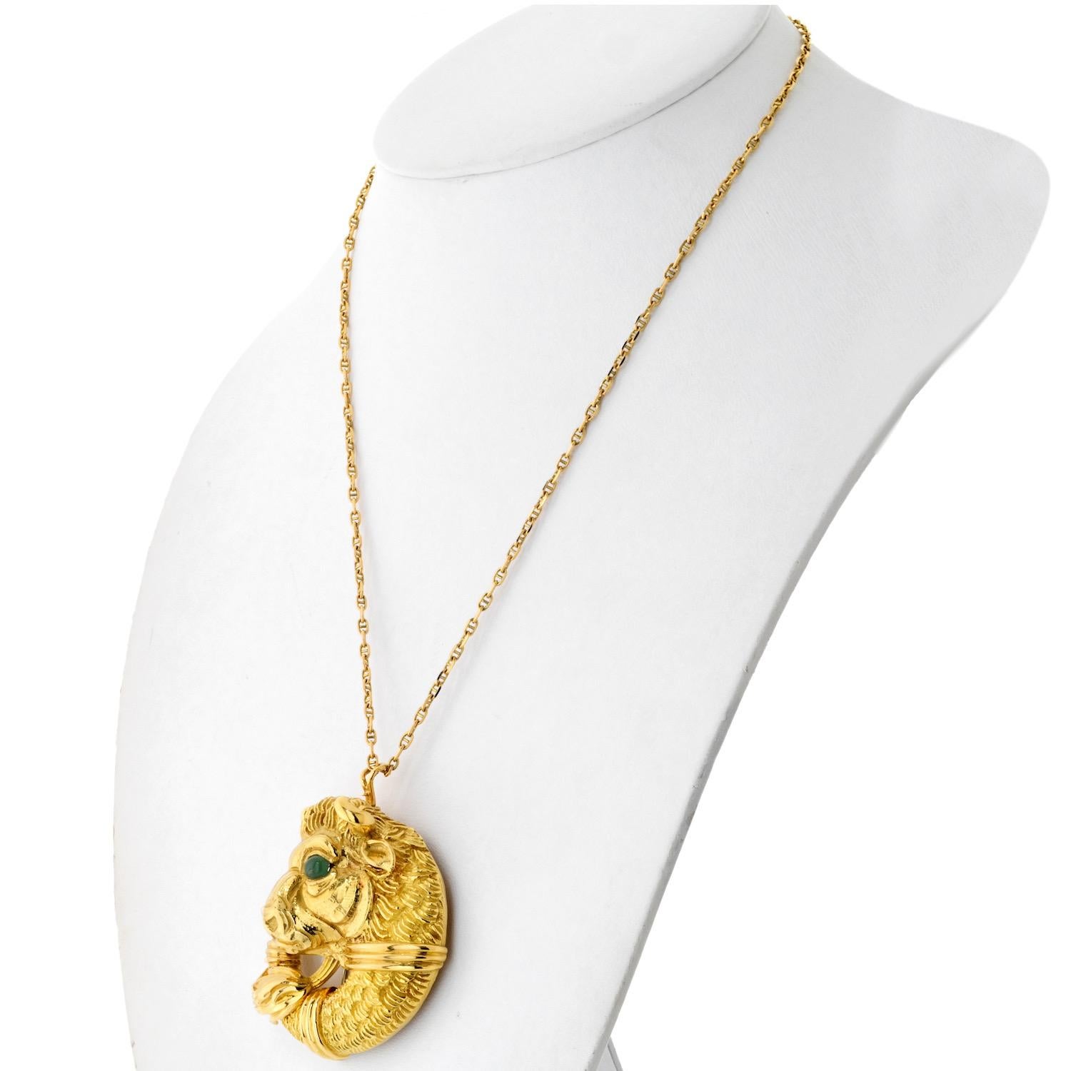 Modern David Webb 18K Yellow Gold Diamond Taurus Bull Brooch Pendant For Sale