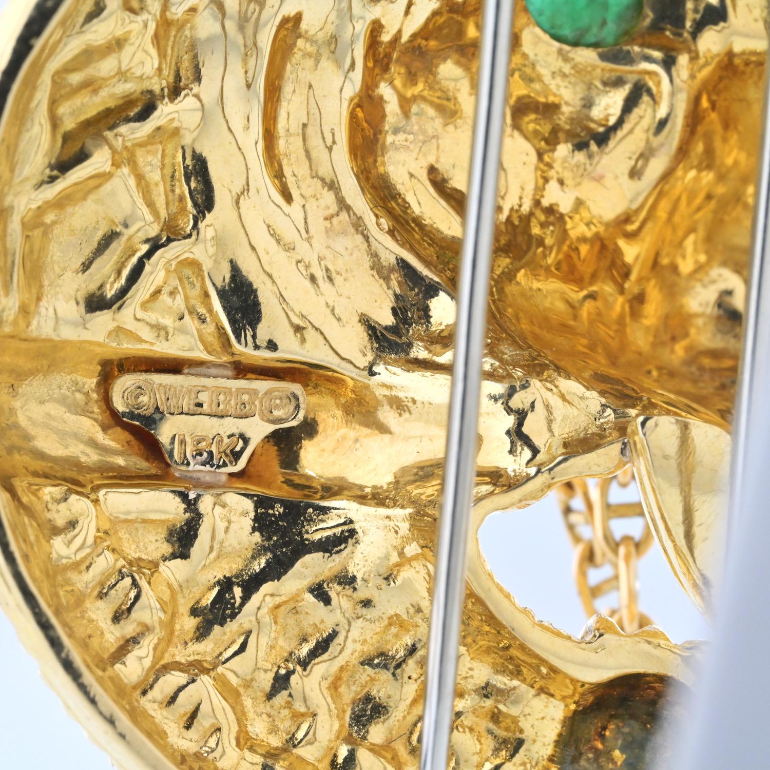 David Webb 18K Yellow Gold Diamond Taurus Bull Brooch Pendant For Sale 1