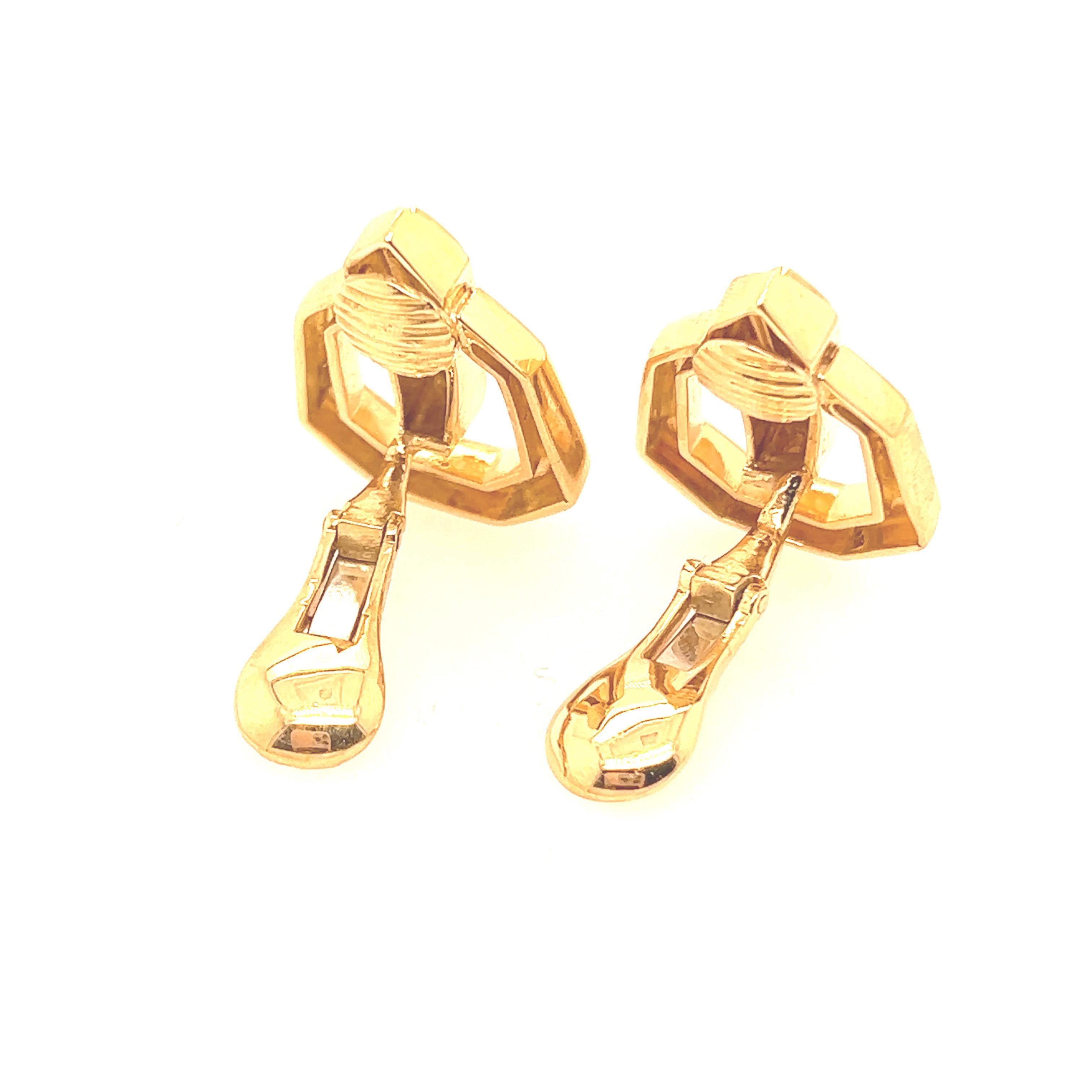 Women's David Webb 18k Yellow Gold Door Knocker Style Earrings