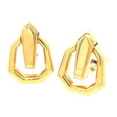 David Webb 18k Yellow Gold Door Knocker Style Earrings