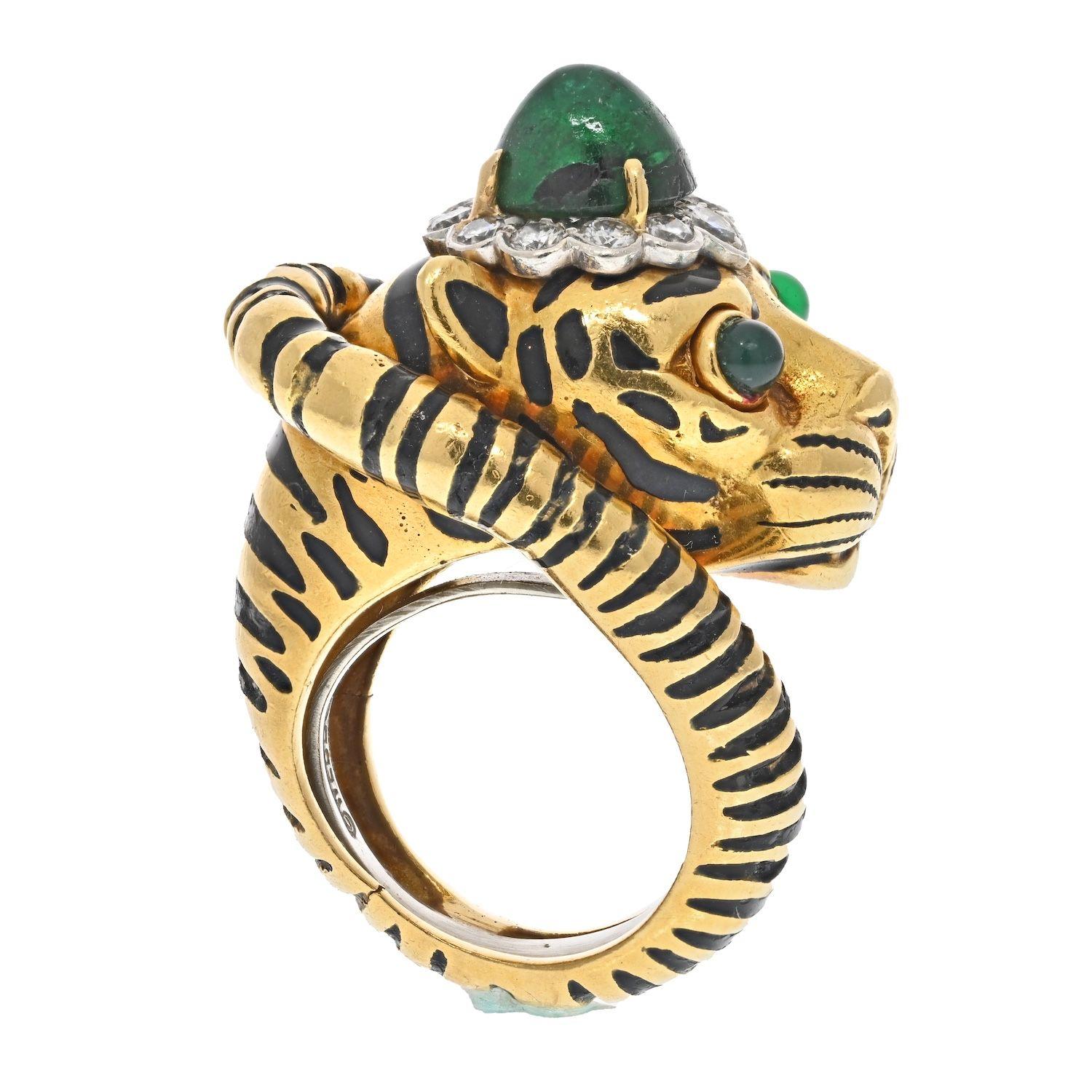 tiger head gold ring