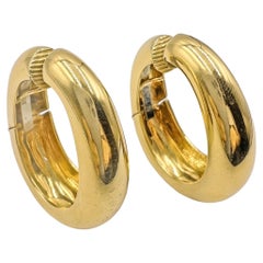 David Webb 18k Yellow Gold Hoop Earrings