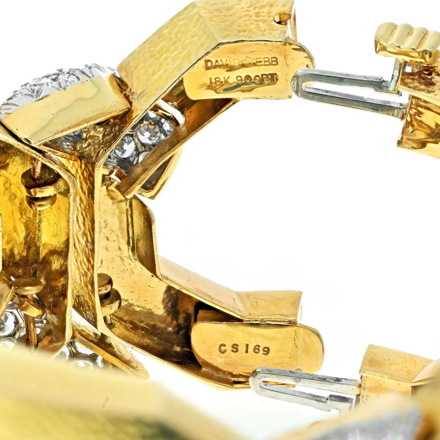 David Webb: 18 Karat Gelbgold Juno Manschettenarmband (Rundschliff)