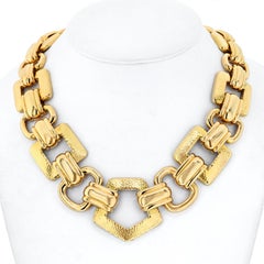 David Webb 18K Yellow Gold Large Ancient World Open Link Necklace