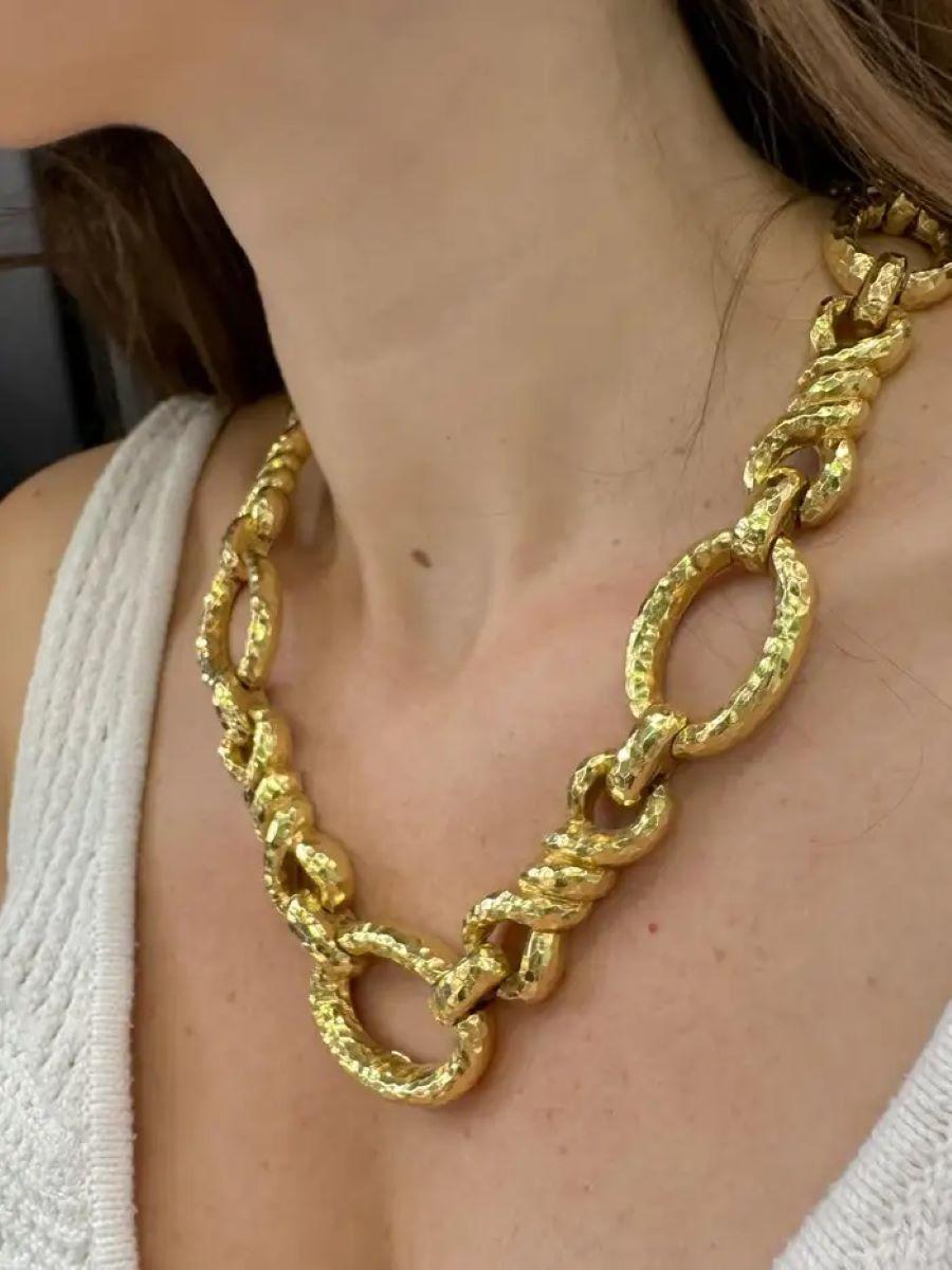David Webb 18K Gelbgold Link 28 Zoll konvertierbare Kette Halskette 3