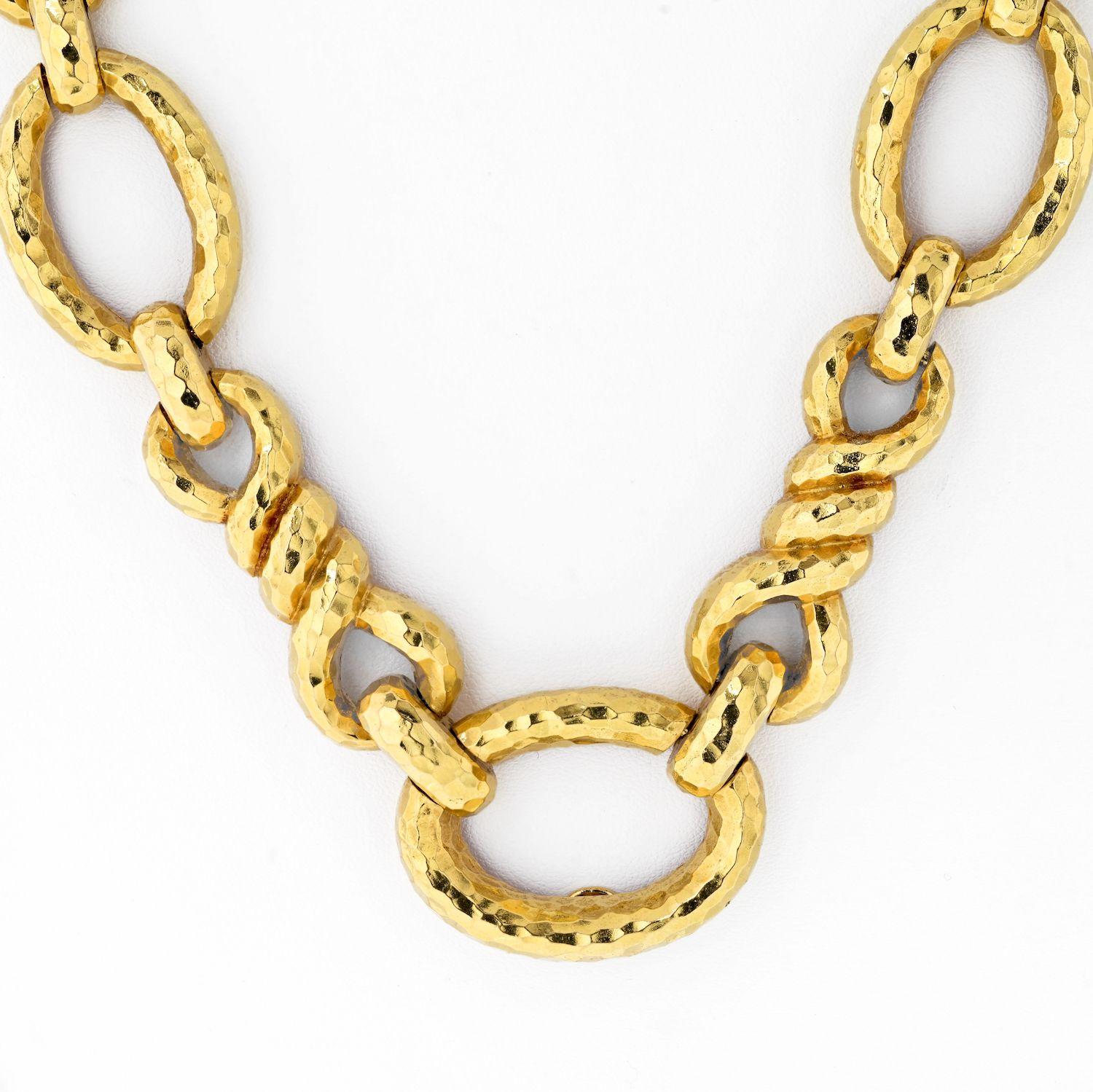 David Webb 18K Gelbgold Link 28 Zoll konvertierbare Kette Halskette (Moderne) im Angebot